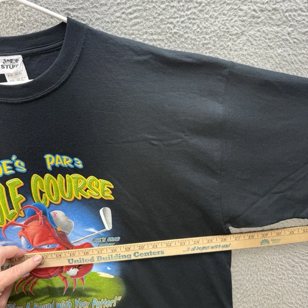 Vintage Joes Crab Shack Shirt Adult‎ 2XL XXL Black Crewneck Grunge 90s Y2K Golf